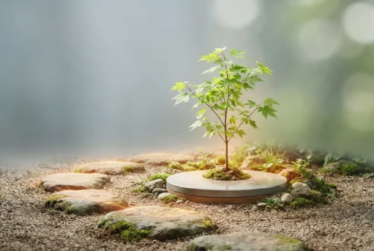 Young sapling at the end of a guided pathway, symbolizing mentorship and career development for emerging professionals.
